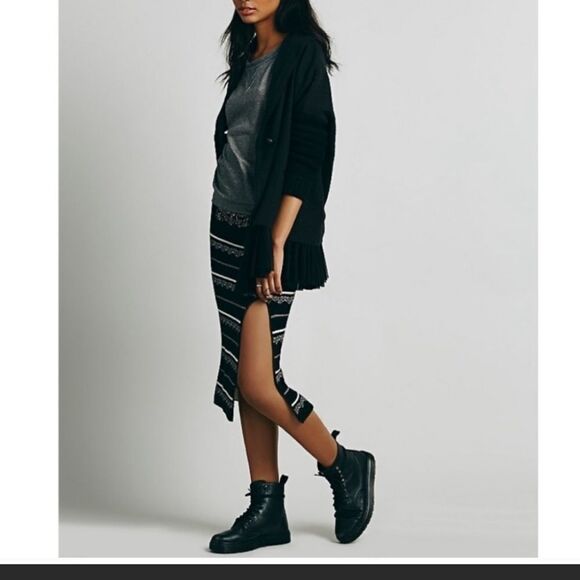 Free People slit pencil skirt in nordic stripe - Picture 5 of 11